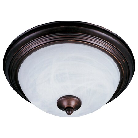 Maxim One Light Oil Rubbed Bronze Marble Glass Bowl Flush Mount 5840MROI